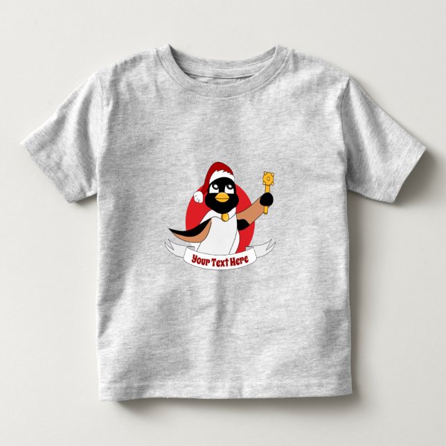 Camiseta De Bebé Reales Navidades de pingüino personalizado Toddler (Anverso)