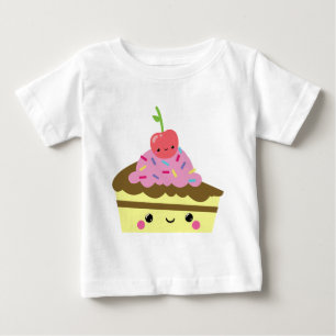 Camiseta De Bebé Rebanada linda de torta del helado de Kawaii