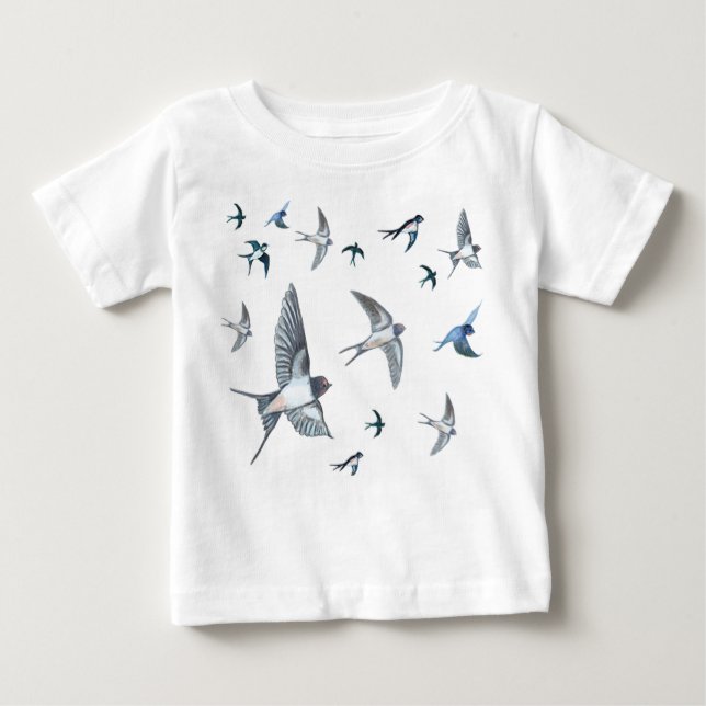 Camiseta De Bebé Rebaño de aves tragaperras que vuelan (Anverso)