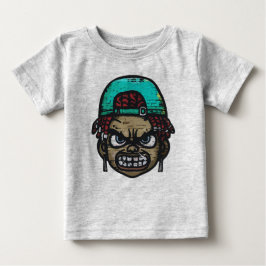 Camiseta De Bebé Rebelde Urbano: Cara al Estilo Graffiti