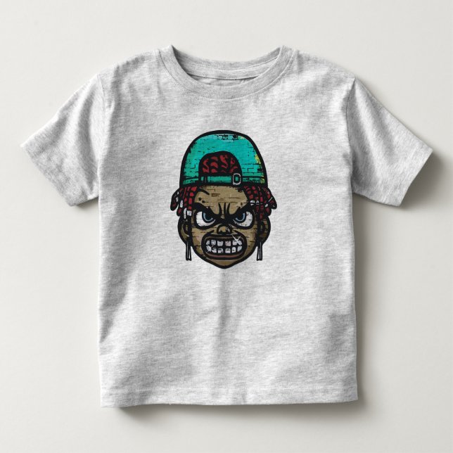 Camiseta De Bebé Rebelde Urbano: Cara estilo graffiti (Anverso)