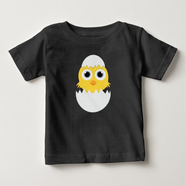 Camiseta De Bebé Recién nacido de la emoji de pollo con Hatching (Anverso)