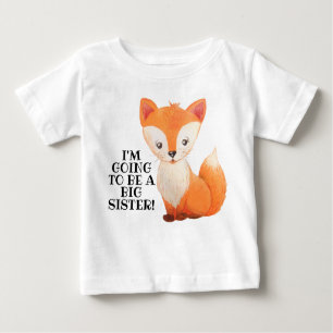 Camiseta De Bebé Recién nacido Gran Hermana Little Fox Toddler Tshi