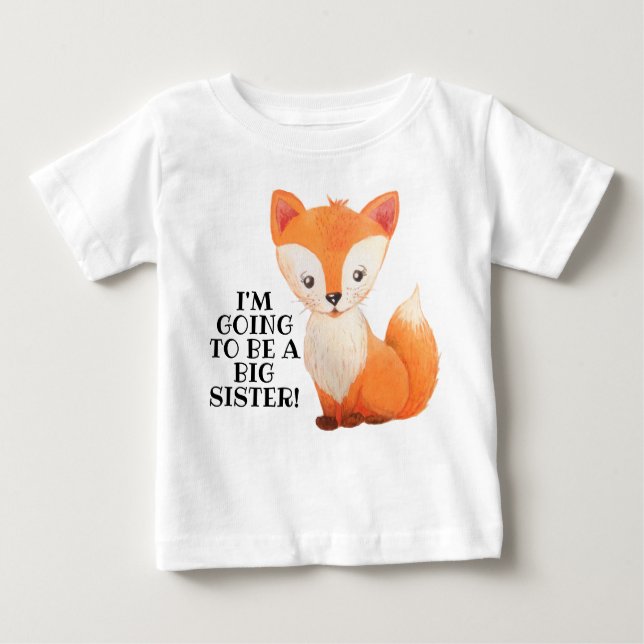 Camiseta De Bebé Recién nacido Gran Hermana Little Fox Toddler Tshi (Anverso)