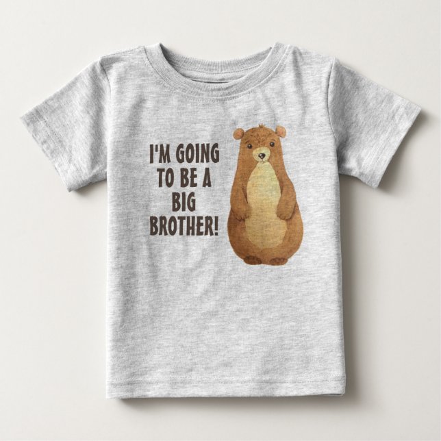 Camiseta De Bebé Recién nacido Gran Hermano Pequeño Oso Menor Camis (Anverso)