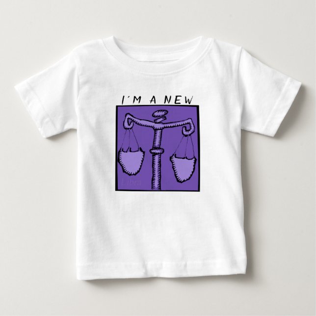 Camiseta De Bebé Recién nacido nacido en Oct Libra Astrología Zodia (Anverso)