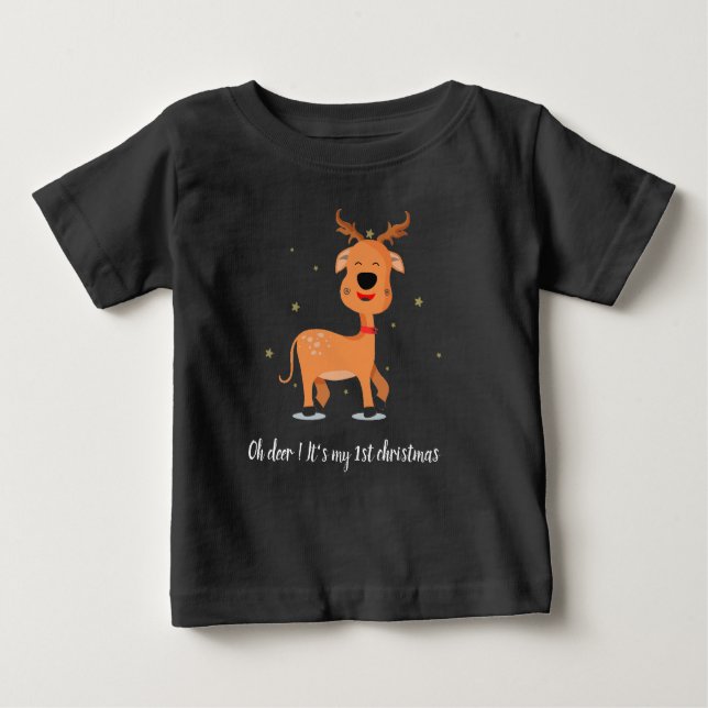Camiseta De Bebé Recién nacido primer navidad interno (Anverso)
