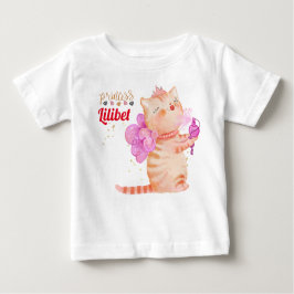 Camiseta De Bebé Recién nacido Princesa Lilibet Cute Kitten Nombrad