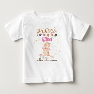 Camiseta De Bebé Recién nacido Princesa Lilibet Cute Kitten Nombrad