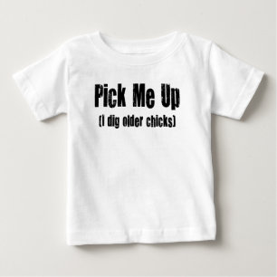 CAMISETA DE BEBÉ RECOGERME Y ESCAPAR A LOS POLLOS MAYORES.