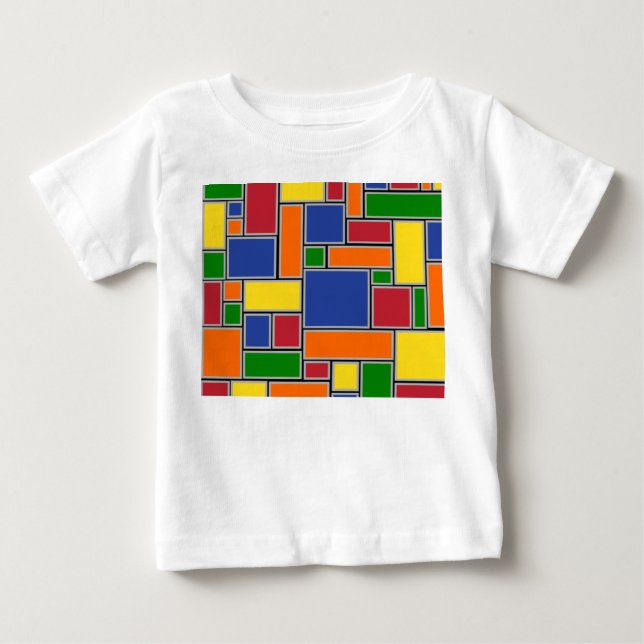 Camiseta De Bebé Rectángulos de color (Anverso)