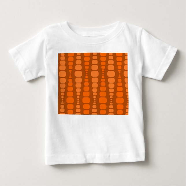 Camiseta De Bebé Rectángulos Naranjas redondeados (Anverso)