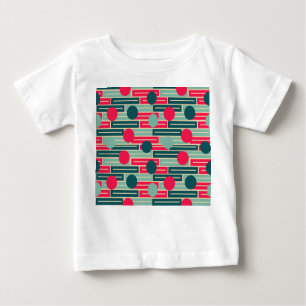 Camiseta De Bebé Rectángulos y círculos rosas, azules y Verde azula