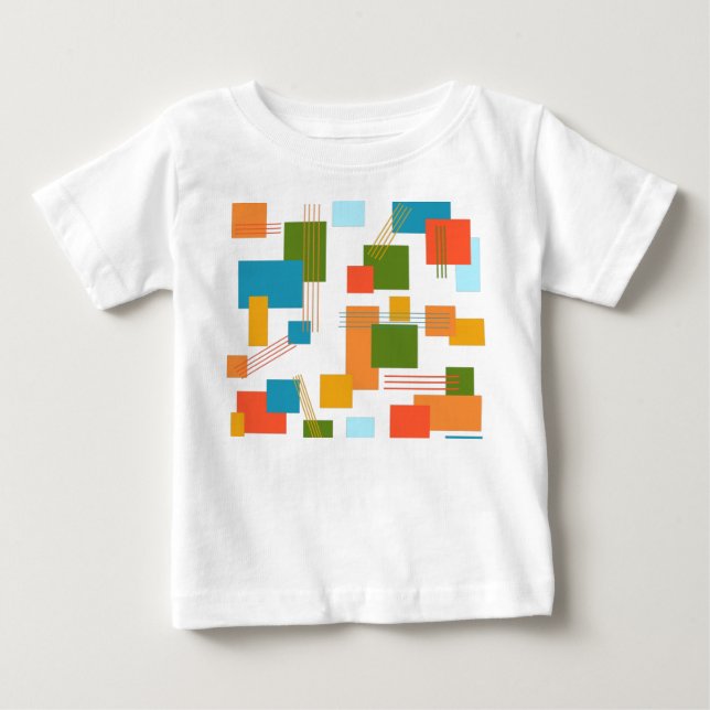Camiseta De Bebé Rectángulos y líneas abstractos (Anverso)