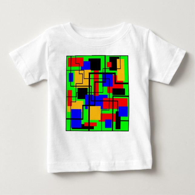 Camiseta De Bebé Rectángulos y líneas de Bauhaus (Anverso)