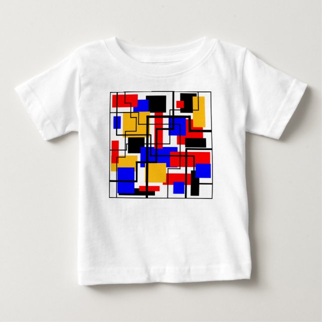 Camiseta De Bebé Rectángulos y líneas de Bauhaus - Blanco (Anverso)