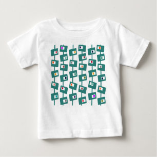 Camiseta De Bebé Rectángulos y plazas modernos de mediados de siglo