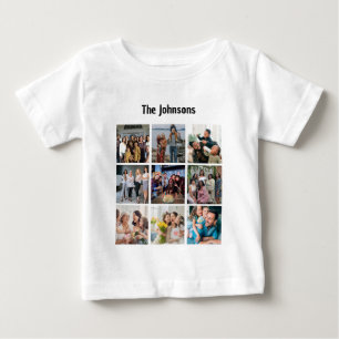 Camiseta De Bebé Recuerdos Familiares 9 Cuadrícula de Fotos Collage