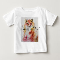 Red Fox Watercolor First Birday Baby Boys