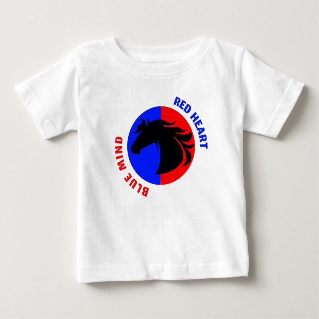 Camiseta De Bebé Red Heart Blue Mind Baby Bodysuit (Anverso)