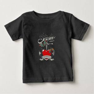 Camiseta De Bebé Red Heart & Butterflies Studio Inking Art
