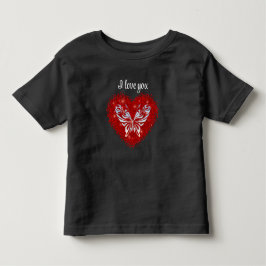 Camiseta De Bebé Red heart glitter butterfly