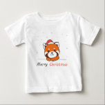 Camiseta De Bebé Red Panda Christmas Snow Winter Animals Pandas<br><div class="desc">The red panda at Christmas with a Santa hat. Funny animals with gifts and snow for the holidays. A sweet Christmas greeting. Red pandas are cute animals and perfect for Christmas.</div>