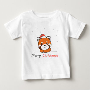 Camiseta De Bebé Red Panda Christmas Snow Winter Animals Pandas