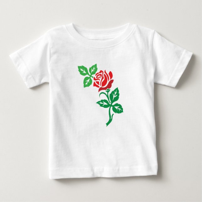 Camiseta De Bebé Red Rose Flower Design – Classic Floral Beauty (Anverso)