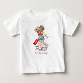 Camiseta De Bebé Red Sled Cute Whimsical Navidades Modernos