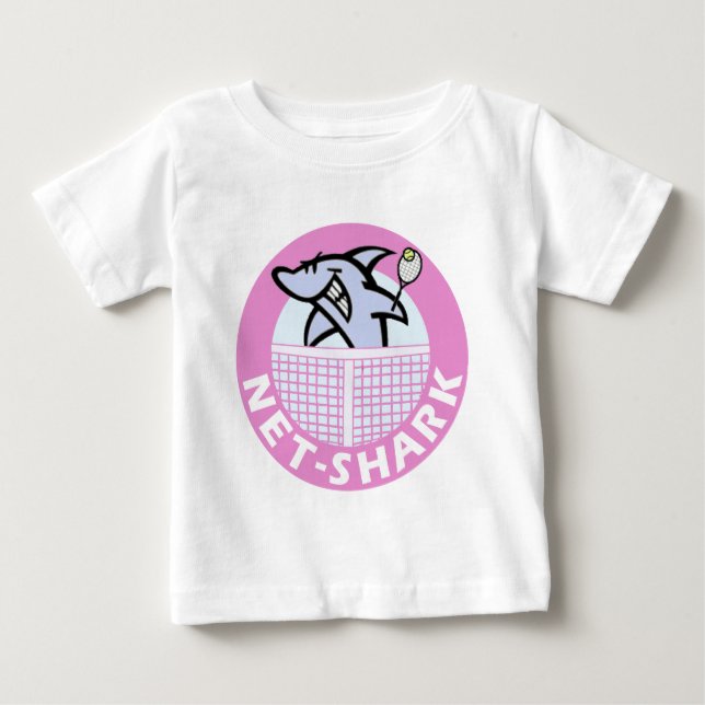 Camiseta De Bebé red-tiburón-rosado (Anverso)