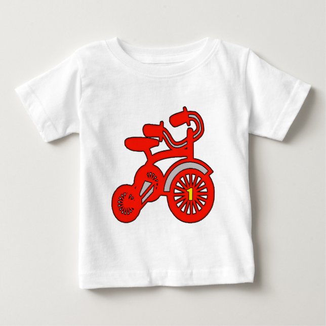 Camiseta De Bebé Red Tricycle 1st Birthday (Anverso)