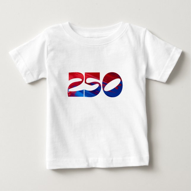 Camiseta De Bebé Red White Stripe Blue Stars America 250 Birthday B (Anverso)