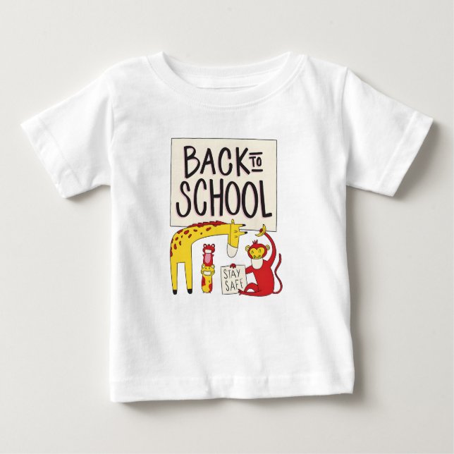 Camiseta De Bebé Reducir al diseño de seguridad de los animales esc (Anverso)