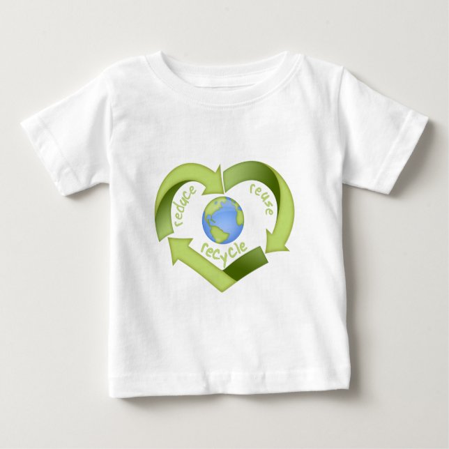 Camiseta De Bebé Reduzca, reutilice, recicle (Anverso)