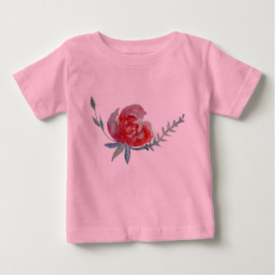 Camiseta De Bebé Reed Rosa Watercolor Art Bebé Tutu Bodysuit, Rosa