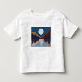 Camiseta De Bebé Reflexión de la luna del bosque del paisaje del ab