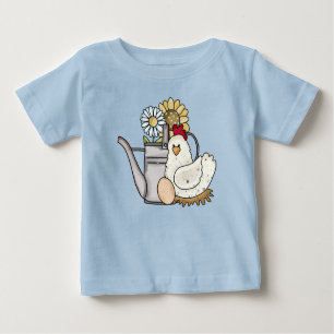 Camiseta De Bebé Regadera de pollo de campo Girasol Margarita Niño