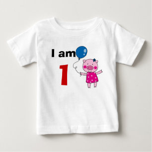 Camiseta De Bebé Regalo chica de 1 año de edad (cerdo lindo)