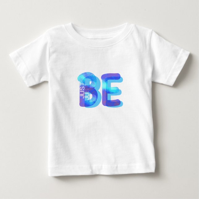 Camiseta De Bebé Regalo de atención SÓLO BE Neon Blue 3D Puede Añad (Anverso)