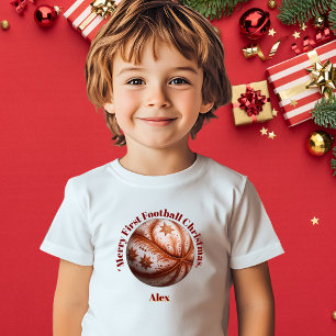 Camiseta De Bebé Regalo de bebé de primer fútbol navideño alegre