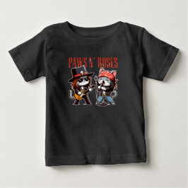 Camiseta De Bebé Regalo de bebé gato roca divertido con patas y ros