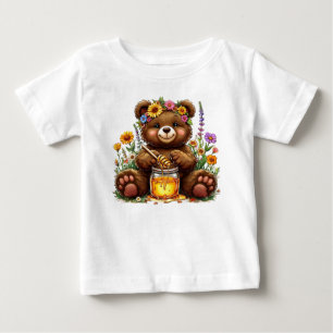 Camiseta De Bebé 🍯🐻 Regalo de jardín de miel de oso lindo para be