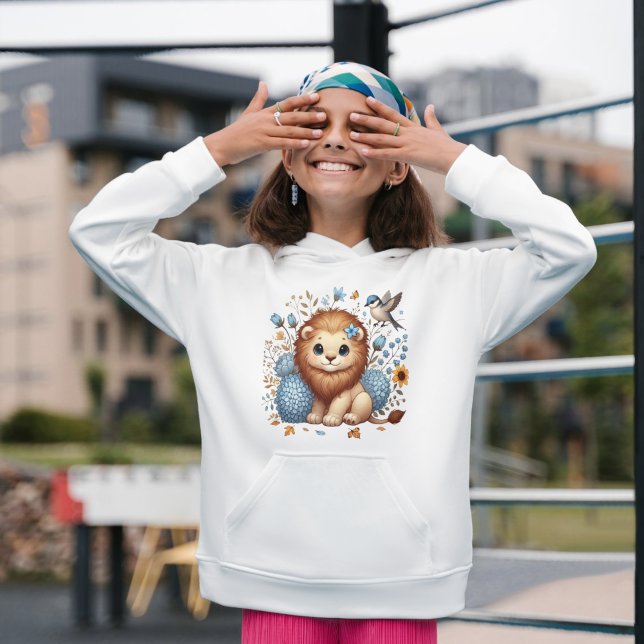 Camiseta De Bebé Regalo de León y Flores Azules (Subido por el creador)