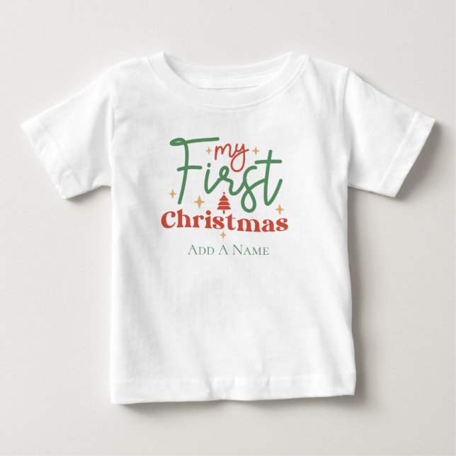 Camiseta De Bebé Regalo de Navidad para bebés bebé primero 1er para (Anverso)