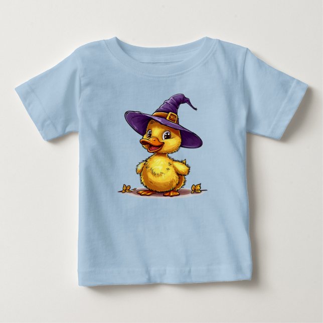 Camiseta De Bebé 🎃🦆 Regalo de patito de Halloween para bebé ✨ (Anverso)