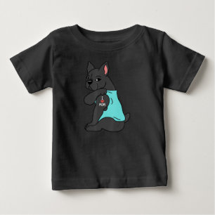 Camiseta De Bebé Regalo de perro  Amo a mamá Tattoo Bulldog franc