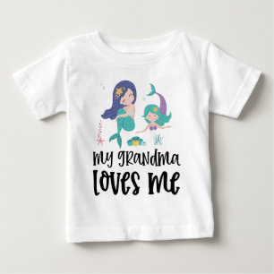 Camiseta De Bebé Regalo de Sirenas para Nieto - Mi Abuela Me Ama