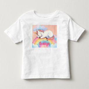 Camiseta De Bebé Regalo de Unicornio Personalizado, Acuarelas, 