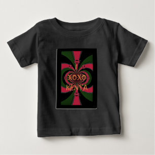 Camiseta De Bebé Regalo de viaje keniano - Diseño de abrazos y beso